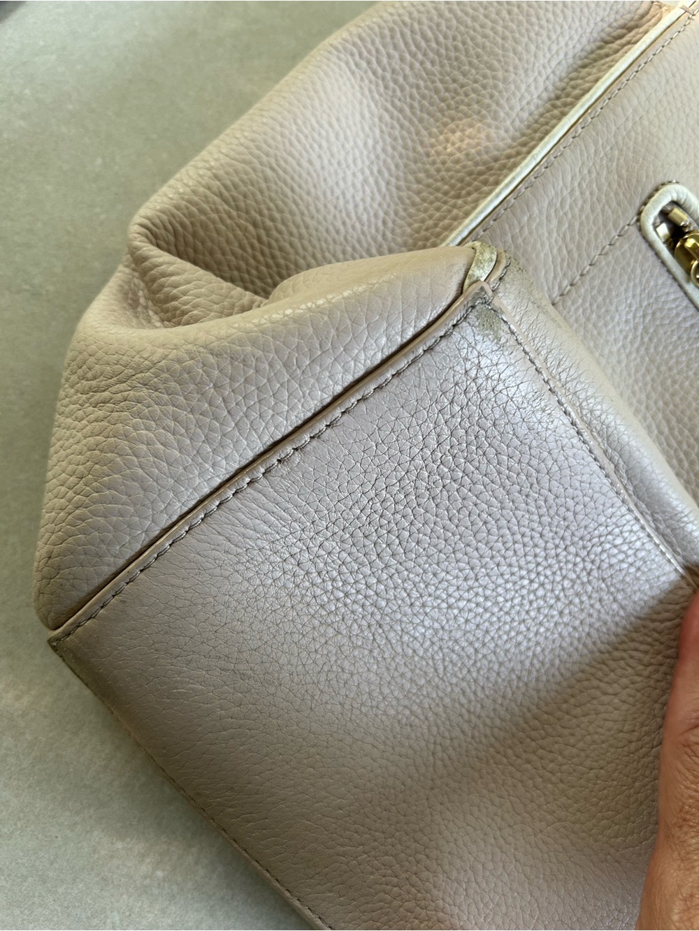 kate spade pebble leather tote in taupe - Picture 3 of 5